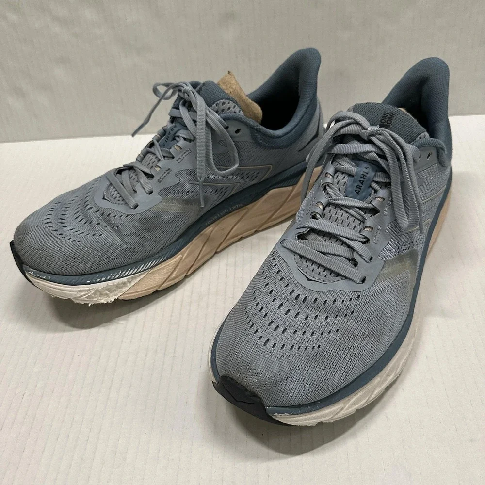 Hoka One‎ One Arahi 5 Running Shoes Womens Size 9.5 Blue Mesh Stability Sneakers